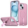 Per iPhone 15 Custodia per telefono con supporto MagSafe a nido d'ape (rosa)