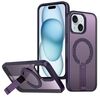 Per iPhone 15 Custodia per telefono con supporto MagSafe a nido d'ape (viola)