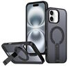 Per iPhone 16 Custodia per telefono con supporto MagSafe a nido d'ape (nero)