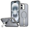 Per iPhone 16 Custodia per telefono con supporto MagSafe a nido d'ape (grigio titanio)