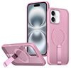 Per iPhone 16 Custodia per telefono con supporto MagSafe a nido d'ape (rosa)