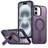 Per iPhone 16 Custodia per telefono con supporto MagSafe a nido d'ape (viola)