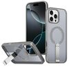 Per iPhone 16 Pro Max Custodia per telefono con supporto MagSafe a nido d'ape (grigio titanio)