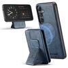 Per Samsung Galaxy S25+ 5G Fierre Shann FS028 MagSafe RFID Card Holder Back Phone Case (Blu)