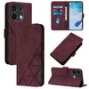Per Umidigi Note 100 Crossbody 3D Embossed Flip Custodia per telefono in pelle (rosso vino)