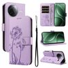 Per Redmi K80 / K80 Pro Custodia in pelle con motivo in rilievo di tarassaco (viola)