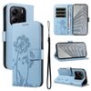 Per Redmi Note 14 4G 163,25 mm Custodia in pelle con motivo in rilievo di tarassaco (blu cielo)