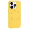 Per iPhone 12 Pro Custodia per telefono in silicone liquido con foro grande per fotocamera MagSafe, copertura totale (crema)