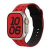 Per Apple Watch 46mm / 49mm / 45mm / 44mm Cinturino in silicone con fibbia inversa a tre colori (rosso nero)