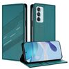 Per Motorola Edge S30 Custodia per telefono in pelle retrò con portafoglio multifunzionale in rilievo (verde scuro)