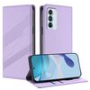 Per Motorola Edge S30 Custodia per telefono in pelle retrò con portafoglio multifunzionale in rilievo (viola chiaro)