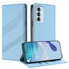 Per Motorola Edge S30 Custodia per telefono in pelle retrò con portafoglio multifunzionale in rilievo (azzurro chiaro)