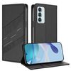 Per Motorola Edge S30 Custodia per telefono in pelle retrò con portafoglio multifunzionale in rilievo (nero)