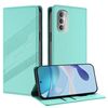Per Motorola Moto G51 5G Custodia per telefono in pelle retrò con portafoglio multifunzionale in rilievo (verde menta)