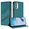 Per Motorola Moto G52 Custodia per telefono in pelle retrò con portafoglio multifunzionale in rilievo (verde scuro)