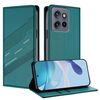 Per Motorola Edge 50 Neo Custodia per telefono in pelle retrò multifunzionale con portafoglio in rilievo (verde scuro)