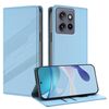 Per Motorola Edge 50 Neo Custodia per telefono in pelle retrò multifunzionale con stampa in rilievo (azzurro chiaro)