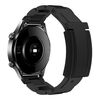 Cinturino per orologio in gomma in acciaio inossidabile con fibbia magnetica pieghevole da 20 mm (nero + nero)