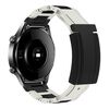 Cinturino per orologio in gomma in acciaio inossidabile con fibbia magnetica pieghevole da 20 mm (bianco + nero)