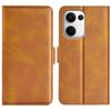 Custodia in pelle con chiusura magnetica orizzontale a doppio lato per OPPO Reno13 5G (gialla)