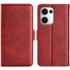 Custodia in pelle con chiusura magnetica orizzontale a doppio lato per OPPO Reno13 5G (rossa)