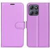 Custodia a libro orizzontale in pelle con supporto per Motorola Moto G Power 2025, motivo Litchi (viola)