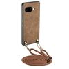 Per Google Pixel 9a Custodia per telefono in pelle vintage con retro in PC e tracolla (marrone)