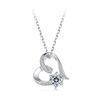 Collana in argento sterling S925 con moissanite a forma di cuore con amore eterno (MSN045)