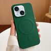 Per iPhone 15 Plus Custodia per telefono in TPU MagSafe a strisce (verde scuro)