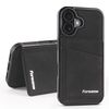 Per iPhone 16 Forwenw F8 Series 2 in 1 Custodia per telefono in pelle con slot per schede magnetiche (nero)