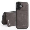 Per iPhone 16 Forwenw F8 Series 2 in 1 Custodia per telefono in pelle con slot per schede magnetiche (grigio)