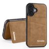 Per iPhone 16 Forwenw F8 Series 2 in 1 Custodia per telefono in pelle con slot per schede magnetiche (marrone)