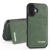 Per iPhone 16 Forwenw F8 Series 2 in 1 Custodia per telefono in pelle con slot per schede magnetiche (verde)