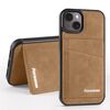 Per iPhone 14 Forwenw F8 Series 2 in 1 Custodia per telefono in pelle con slot per carte magnetiche (marrone)