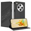 Per OPPO Find X8 Custodia per telefono in pelle retrò con portafoglio multifunzionale in rilievo (nero)