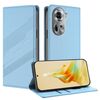Per OPPO Reno11 Global Embossed Multi-funzionale Portafoglio Retro Custodia per telefono in pelle (azzurro chiaro)