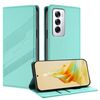 Per OPPO Reno12 5G Custodia per telefono in pelle retrò con portafoglio multifunzionale in rilievo (verde menta)