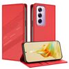 Per OPPO Reno12 Pro 5G Custodia per telefono in pelle retrò con portafoglio multifunzionale in rilievo (rosso)