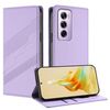 Per OPPO Reno12 Pro 5G Custodia per telefono in pelle retrò con portafoglio multifunzionale in rilievo (viola chiaro)