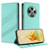Per OPPO Reno12 F Custodia per telefono in pelle retrò con portafoglio multifunzionale in rilievo (verde menta)