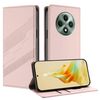 Per OPPO Reno12 F Custodia per telefono in pelle retrò multifunzionale in rilievo (rosa)