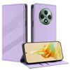 Per OPPO Reno12 F Custodia per telefono in pelle retrò multifunzionale con portafoglio in rilievo (viola chiaro)