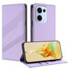 Per OPPO Reno13 5G Custodia per telefono in pelle retrò con portafoglio multifunzionale in rilievo (viola chiaro)