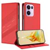 Per OPPO Reno13 Pro 5G Custodia per telefono in pelle retrò con portafoglio multifunzionale in rilievo (rosso)