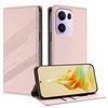 Per OPPO Reno13 Pro 5G Custodia per telefono in pelle retrò con portafoglio multifunzionale in rilievo (rosa)