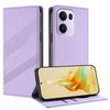 Per OPPO Reno13 Pro 5G Custodia per telefono in pelle retrò con portafoglio multifunzionale in rilievo (viola chiaro)