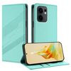 Per OPPO Reno13 F Custodia per telefono in pelle retrò con portafoglio multifunzionale in rilievo (verde menta)