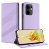 Per OPPO Reno13 F Custodia per telefono in pelle retrò multifunzionale con portafoglio in rilievo (viola chiaro)