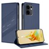 Per OPPO Reno13 F Custodia per telefono in pelle retrò con portafoglio multifunzionale in rilievo (blu scuro)