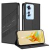 Per OPPO Reno11 F Custodia per telefono in pelle retrò multifunzionale in rilievo (nero)
